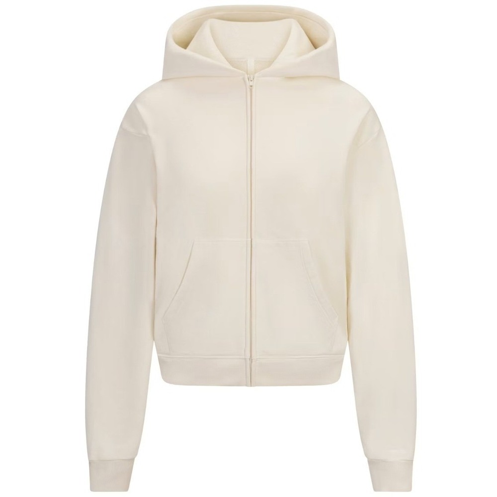 Skims French Terry Zip Hoodie Ecru Off White TP-SCL-12070W Small